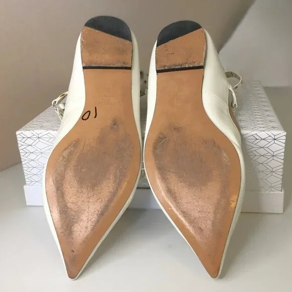 VALENTINO Leather "Love Latch" Cage Ankle Strap Ballet Flats - ITALIAN SIZE 38 - Picture 11 of 13